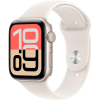 Apple Watch SE 3 (GPS) Smartwatch Starlight Aluminum Case with Starlight Sport Band - 44mm M/L