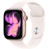Apple Watch Series 11 (GPS) Rose Gold Aluminum Case w/ Light Blush Sport Band - 42mm S/M 