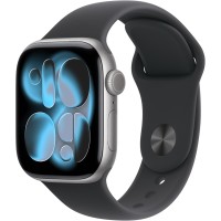Apple Watch Series 11 (GPS) Space Gray Aluminum Case w/ Black Sport Band - 46mm M/L