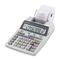 Sharp EL1750V Printing Calculator - 12 Characters - White
