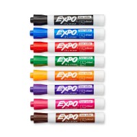EXPO Low Odor Dry Erase Markers, Chisel Tip, Assorted Colors, 8 Pack