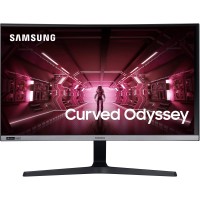 Samsung - 27” Odyssey Gaming CRG5 Series LED Curved 240Hz FHD Monitor with G-SYNC Compatibility - Dark Blue/Gray