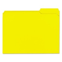 File Folders, 2-Ply Top Tabs, 1/3 Cut, Assorted, Yellow, Letter Size, 1/Folder (UNV16164)