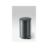 Durable Round Pedal Bin 12 Liter Waste Bucket - Black