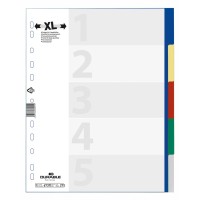 Durable 673727 PVC Folder Index Extra-Wide A4, 230 x 297 mm, 5 Sheets, Pack of 20, Blank