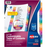 A-Z INDEX SET WITH COLORED TABS