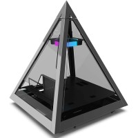 Azza CSAZ-804V Pyramid Innovative PC Case W/RGB Fan - Black