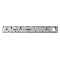 Westcott Stainless Steel Office Ruler With Non Slip Cork Base, 6