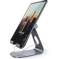 Tablet Stand Adjustable, Lamicall Tablet Stand : Desktop Stand Holder Dock Suitable to New iPad 2017 Pro 9.7, 10.5, Air Mini 2 3 4, Kindle, Nexus, Accessories, Tab, E-Reader, (4-13 inch) - Gray