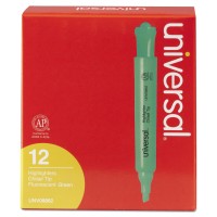 Universal Desk Highlighter, Chisel Tip, Fluorescent Green, 1/per pack