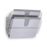 Durable FlexiPlus 2 1709014400 Literature Holder with 2 Compartments A4 Landscape - Transparent
