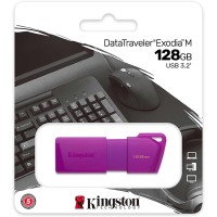 Kingston DataTraveler Exodia USB 3.2 Flash Drive - 128GB - Neon Purple 