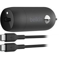 Belkin USB-C 30W Car Charger with USB-C Cable (Black)