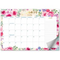 S&O Desk Calendar 2024 - Watercolor Floral Design (12x17")