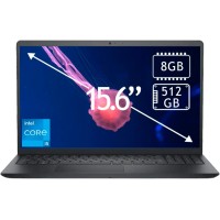 Dell DC15250 FHD 15.6" Touchscreen Laptop - Core i5, 8GB DDR4 RAM, 512GB SSD, Windows 11 Home - Carbon Black