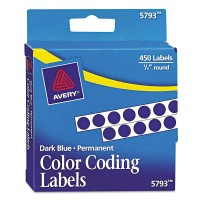 AVERY PERMANENT COLOR CODING LABEL .25In ROUND, 450/PACK RED