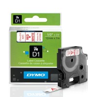 Dymo Red on White D1 Label Tape 1X
