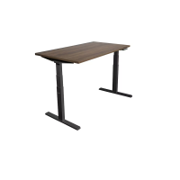 MESA Asto Adjustable Height Standing Desk Black Legs - Dark Oak