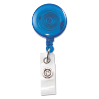 Advantus Translucent Retractable ID Card Reel 30in Extension, Blue, 12/Pack