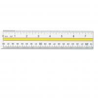 Acrylic Data Highlight Reading Ruler With Tinted Guide 15" Long, Clear/Yellow