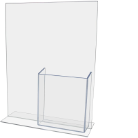 Marketing Holders Tri-fold Sign Holder with Pocket for 4"w x 9"h Clear Acrylic Brochures or Pamphlets T-Style Display Stand Perfect for Shows and Expos 8.5"w x 11"h with Tri Fold Box Lot of 1