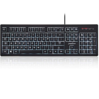 Perixx PERIBOARD-329 Wired USB Backlit Keyboard with 7-Color Illuminated LED - Black (11663)