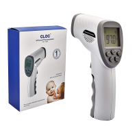 CLOC Non-Contact Infrared Thermometer SK-T008 - Both for Body and Object - Test Celsius & Fahrenheit - White