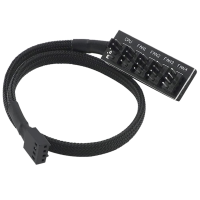 novonest PWM Fan Hub Splitter,1 to 5 Adapter Cable Sleeved Braided Extension Power Cable for 3-pin and 4-pin Computer Cooling Fans,FH5-1