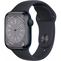 Apple Watch Series 8 GPS 41mm Midnight Aluminum Case with Midnight Sport Band - S/M - Midnight