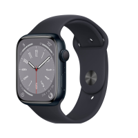 Apple Watch Series 8 (GPS) 45mm Aluminum Case with Midnight Sport Band - M/L - Midnight