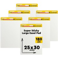 Post-it Super Sticky Easel Pad - 25 x 30 Inches, 30 Sheets - Large White Premium Self Stick Flip Chart 