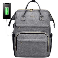 LOVEVOOK Laptop Backpack 15.6 Inch with USB Charging Port - Grey