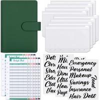 SKYDUE Budget Binder with Cash Envelopes & Expense Budget Sheets - Dark Green