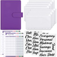 SKYDUE Budget Binder with Cash Envelopes & Expense Budget Sheets - Violet