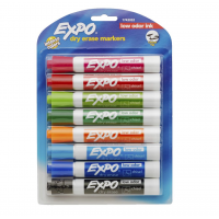 Expo® 287608 Assorted Color Low-Odor Chisel Tip Dry Erase Marker, Package Of 8