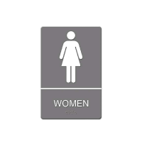 Headline® Sign ADA Sign, Women Restroom Symbol w/Tactile Graphic