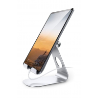 Tablet Stand Adjustable, Lamicall Tablet Stand : Desktop Stand Holder Dock Compatible with Tablet Such as iPad Pro 9.7, 10.5, 12.9 Air Mini 4 3 2, Kindle, Nexus, Tab, E-Reader (4-13") - Silver
