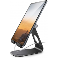 Tablet Stand Adjustable, Lamicall Tablet Stand : Desktop Stand Holder Dock Compatible with Tablet Such as iPad 2018 Pro 9.7, 10.5, Air Mini 2 3 4, Kindle, Nexus, Accessories, E-Reader (4-13in)-Black