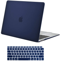 MOSISO Compatible with MacBook Air 13 inch Case 2021 2020 2019 2018 Release A2337 M1 A2179 A1932 Retina Display with Touch ID, Protective Plastic Hard Shell Case&Keyboard Cover Skin, Navy Blue
