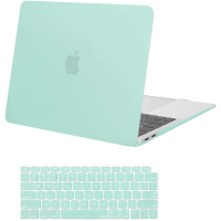 MOSISO Compatible with MacBook Air 13 inch Case 2021 2020 2019 2018 Release A2337 M1 A2179 A1932 Retina Display with Touch ID, Protective Plastic Hard Shell Case&Keyboard Cover Skin, Mint Green