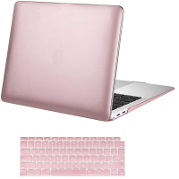 MOSISO Compatible with MacBook Air 13 inch Case 2021 2020 2019 2018 Release A2337 M1 A2179 A1932 Retina Display with Touch ID, Protective Plastic Hard Shell Case&Keyboard Cover Skin, Rose Gold