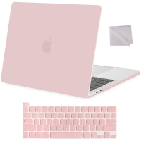 MOSISO Compatible with MacBook Pro 13 inch Case 2016-2020 Release A2338 M1 A2289 A2251 A2159 A1989 A1706 A1708, Plastic Hard Shell Case & Keyboard Cover Skin & Wipe Cloth, Rose Quartz