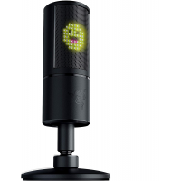 Razer Seiren Emote Streaming Microphone: 8-bit Emoticon LED Display - Stream Reactive Emoticons - Hypercardioid Condenser Mic - Built-in Shock Mount - Height & Angle Adjustable Stand - Classic Black 