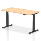 MESA Statum Adjustable Height Standing Desk Grey Legs  - Natural Oak