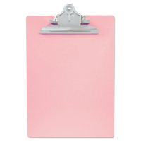 Saunders Recycled Plastic Clipboard with Ruler Edge, 1" Clip Cap, 8 1/2 x 12 Sheets, Pink