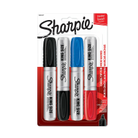 Sharpie King Size Permanent Marker, Chisel Point, Assorted, 4/Pack (15674)
