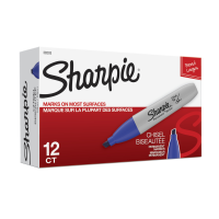 Sharpie Permanent Markers, Chisel Tip, Blue, 12 Count
