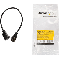 StarTech.com Power Extension Cord - 1.5 ft / 0.5m - Flat - NEMA 5-15P to NEMA 5-15R - Flat Extension Cord - Computer Power Cord (PACF10118IN), Black