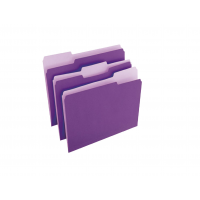 Universal UNV10505 Letter Size File Folder - Standard Height with 1/3 Cut Assorted Tab, Violet - 100/Box