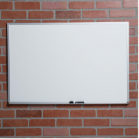 Universal UNV43623 36in x 24in White Melamine Dry Erase Board with Satin Aluminum Frame